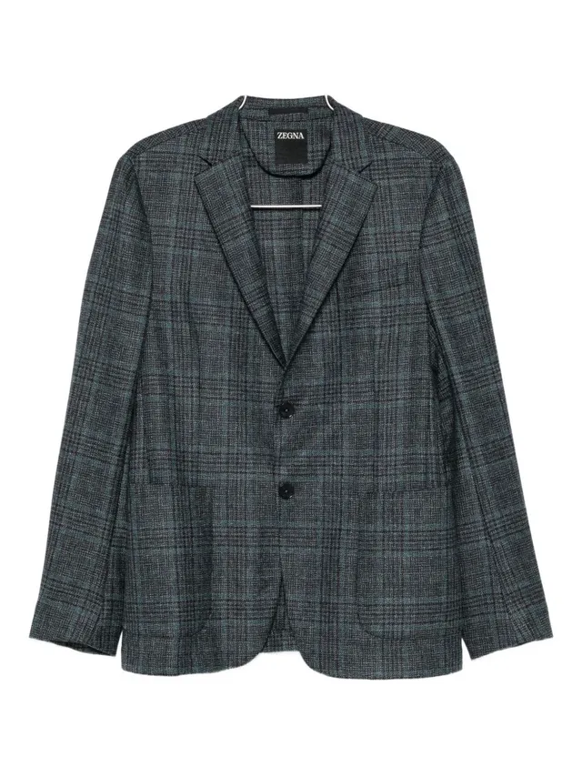 Ermenegildo Zegna 254707A2 giacca uomo verde tartan