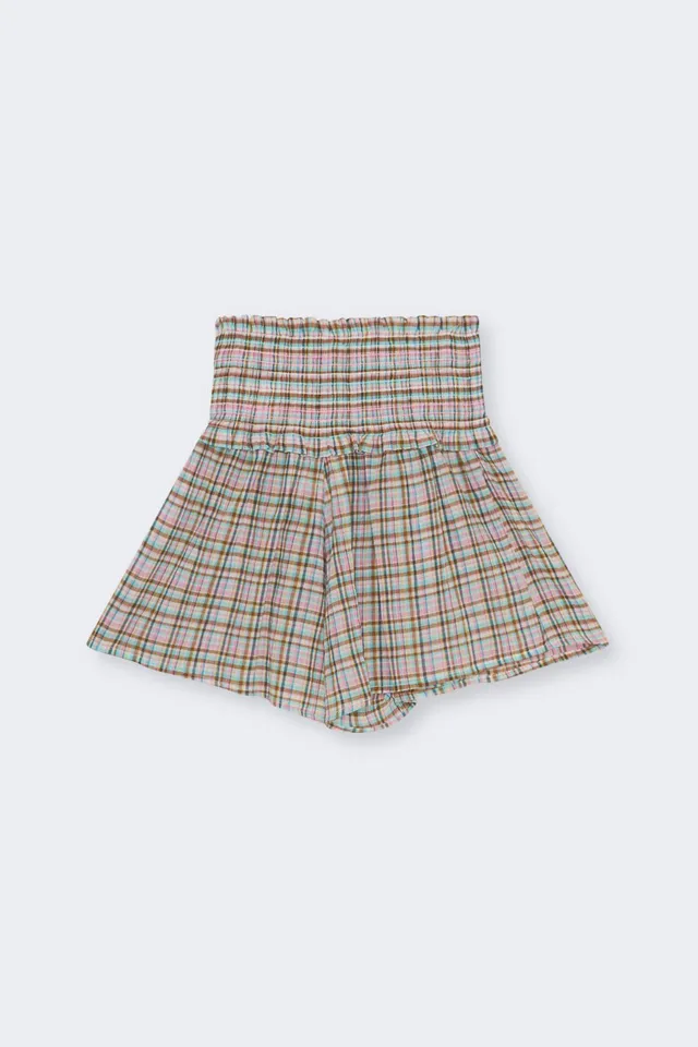 The New Society Zinnia Shorts donna a quadri Zinnia Check