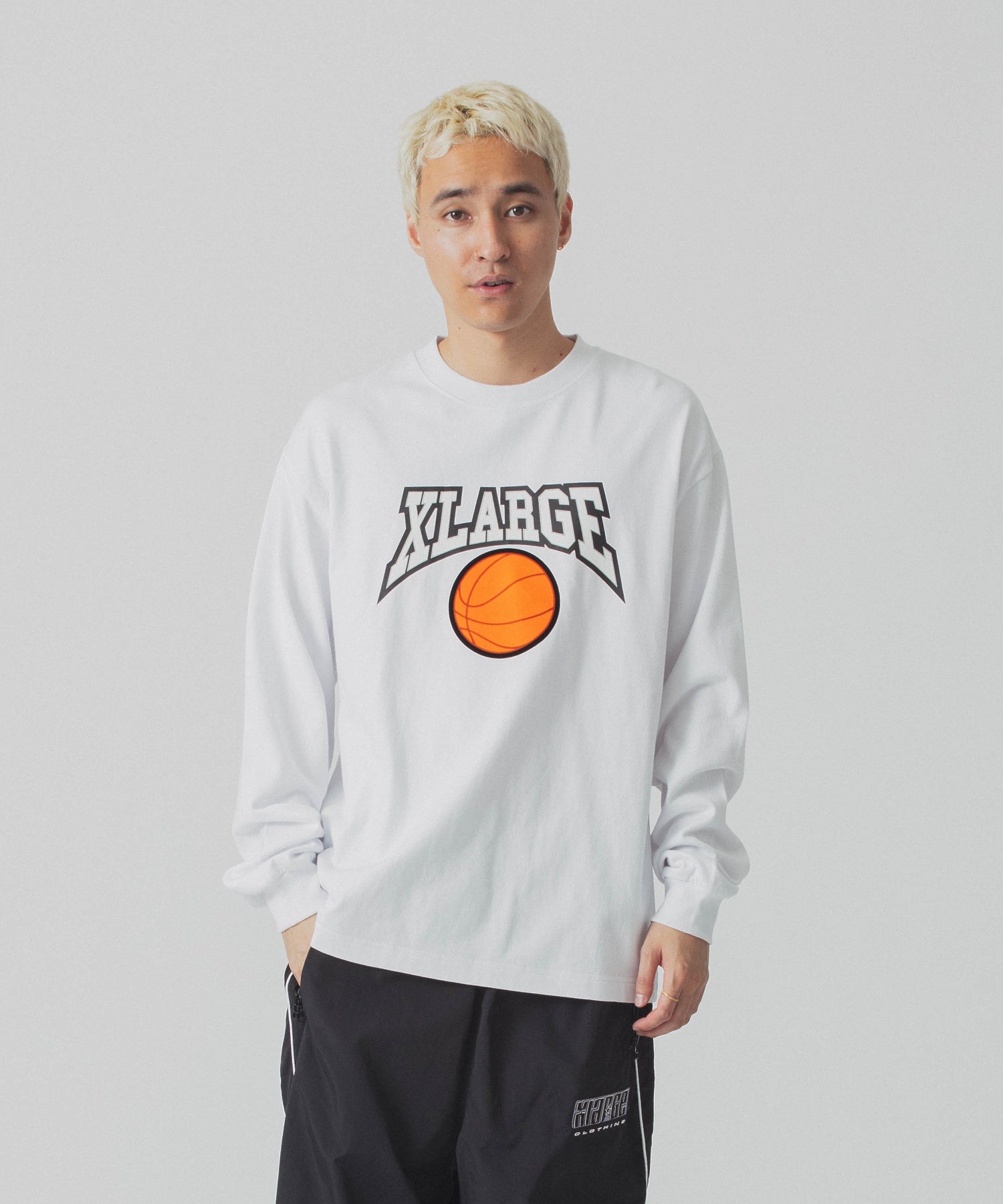 X-Large Team Logo t-shirt manica lunga bianca cotone