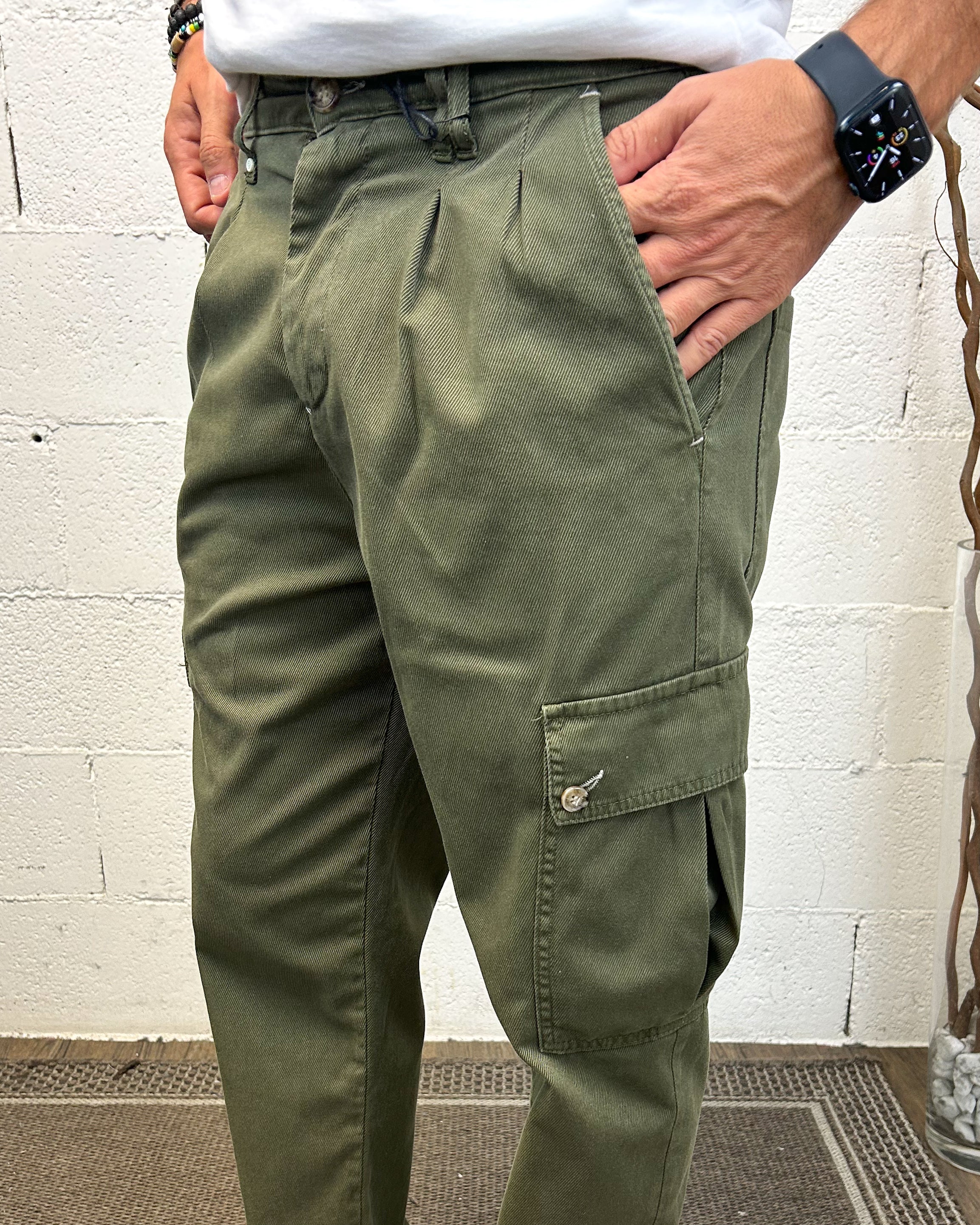 ONLYONE Cargo Fashion BL11 pantaloni cargo verde regolare