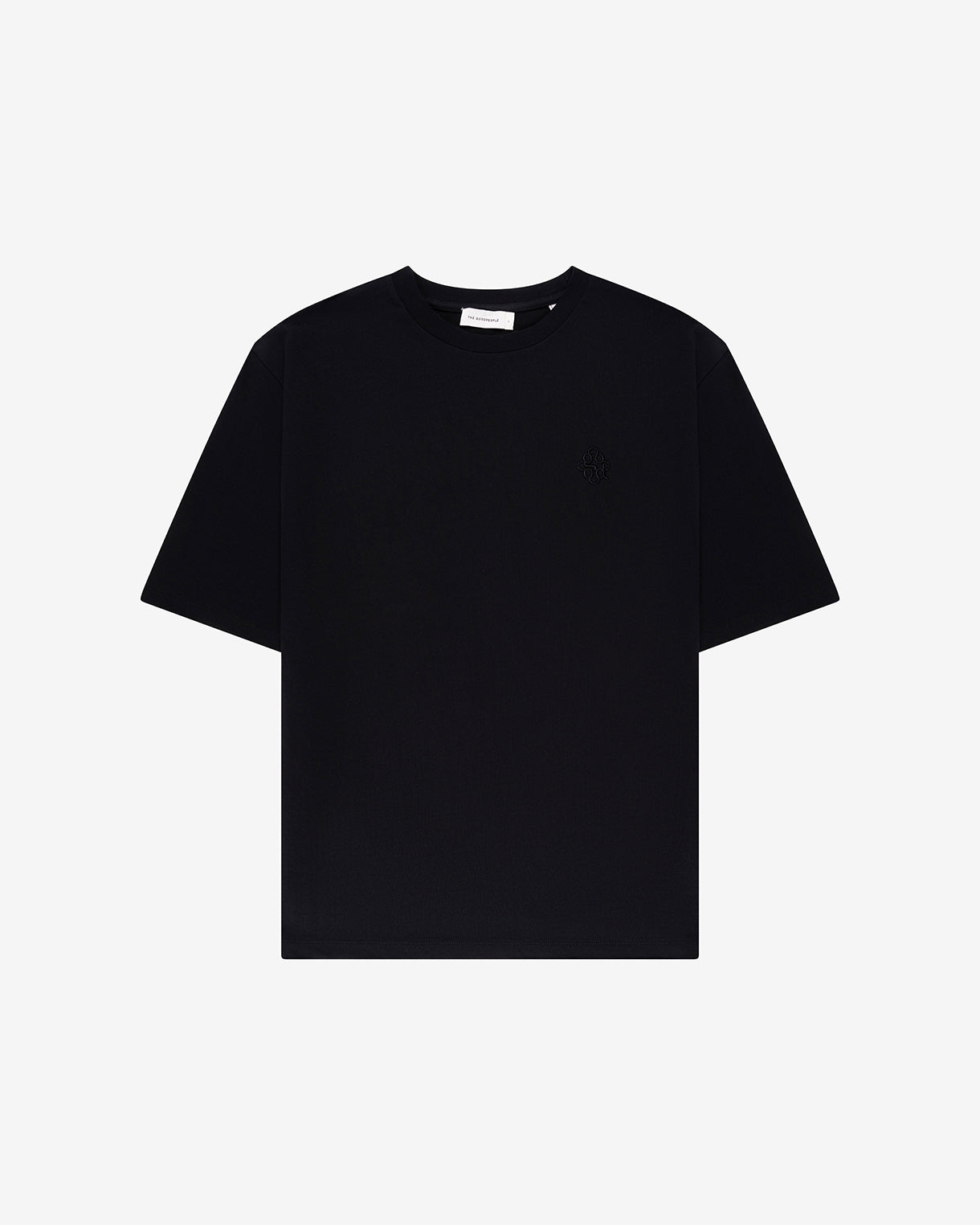 GOODPEOPLE Tommy T-Shirt Cotone Nera Logo Ricamato