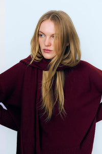 The New Society Agatha sciarpa donna Plum Fantasy cashmere