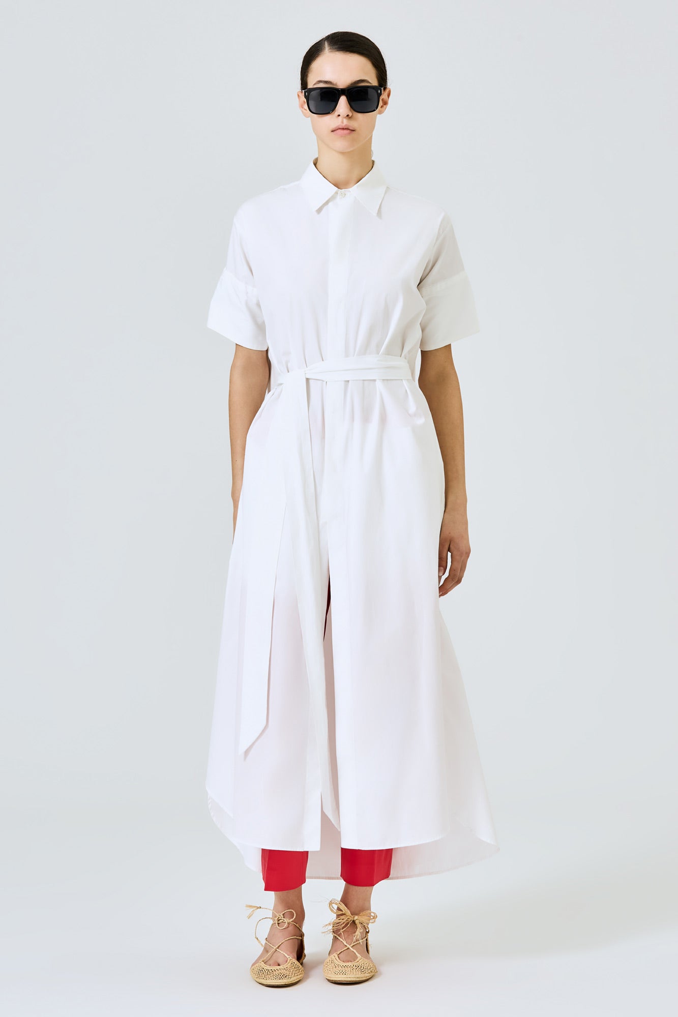 Sa Su Phi Daria abito camicia cotone bianco lungo