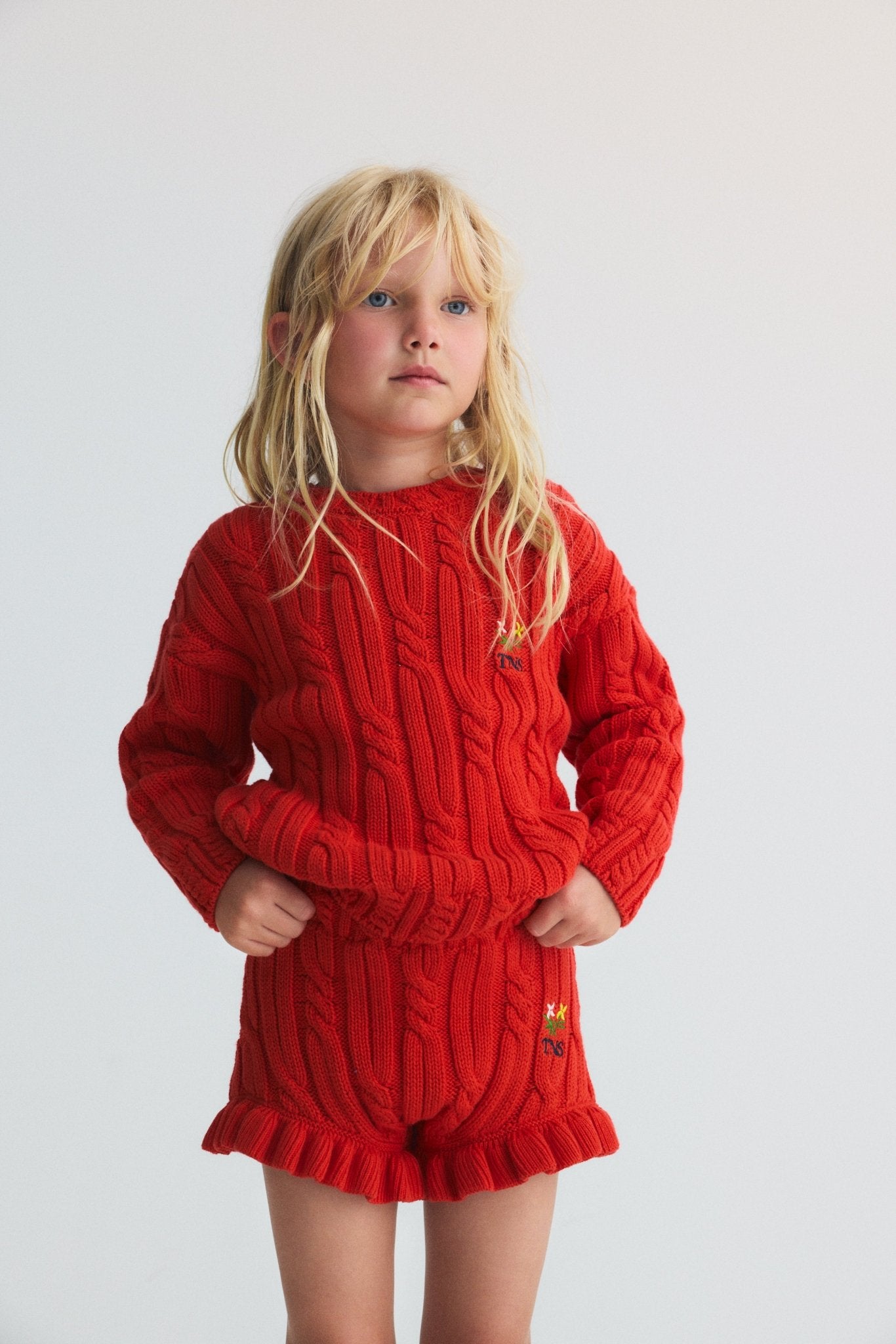 The New Society Bluebell maglione Tulip Red bambina cotone