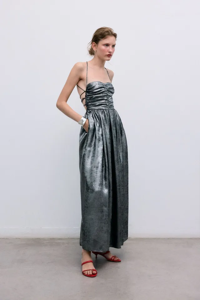 The New Society Uxia vestito argento festa