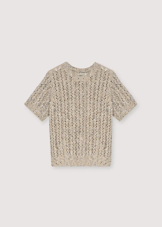 The New Society Cassia maglia donna Silver maniche corte