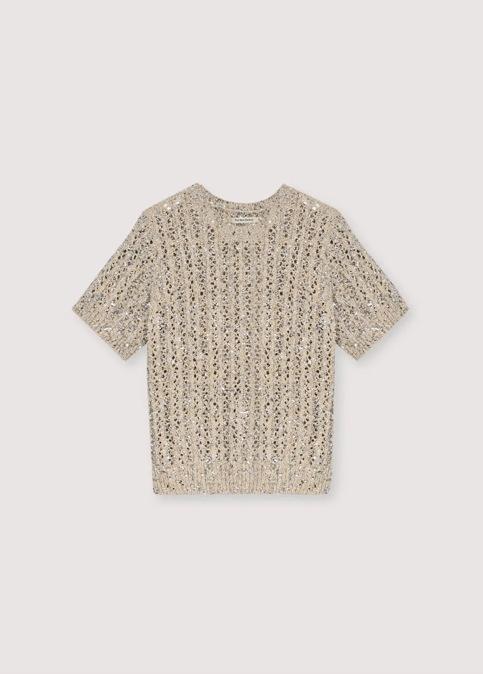 The New Society Cassia maglia donna Silver maniche corte