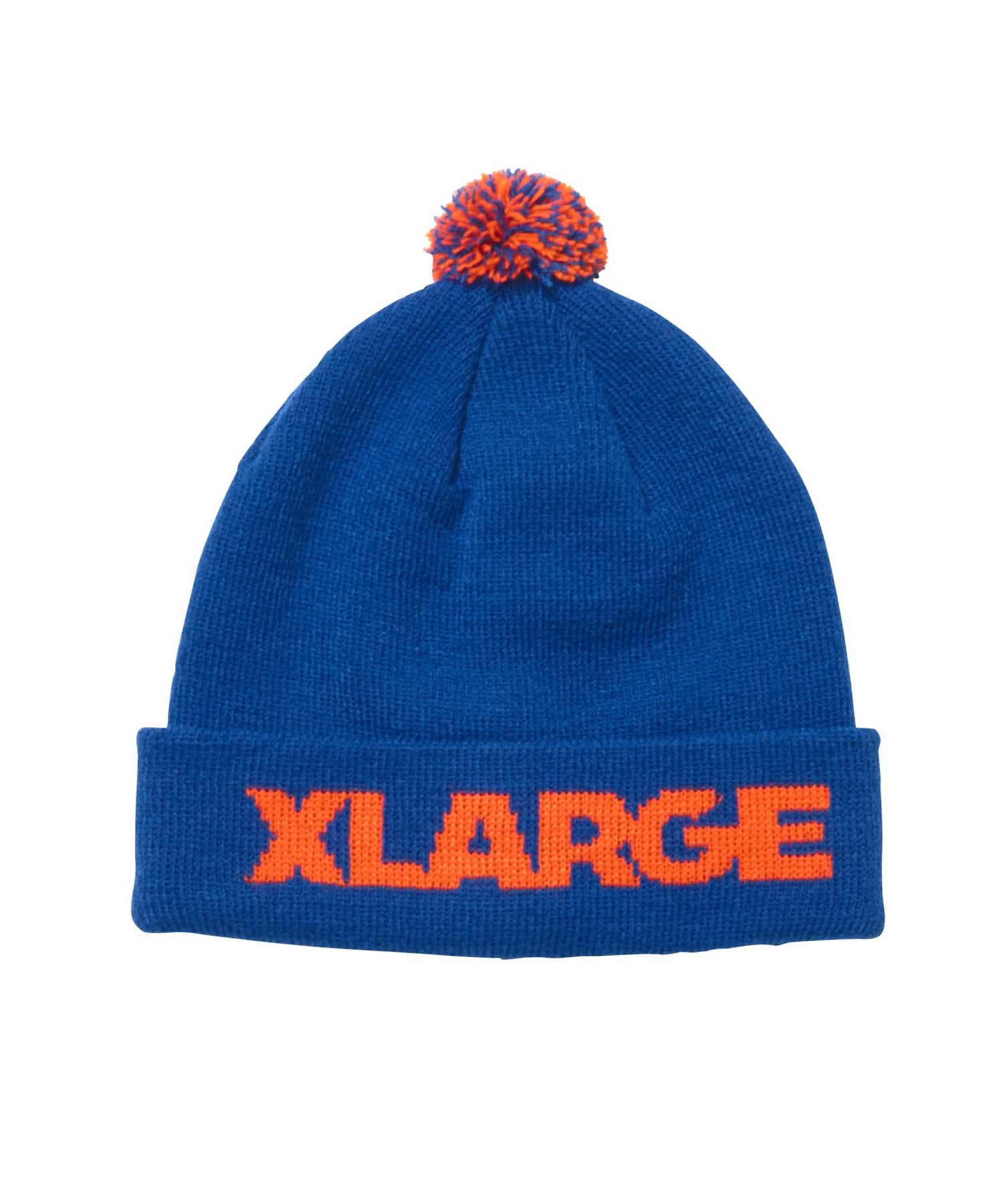 X-Large Standard Logo berretto con pon pon blu taglia unica acrilico