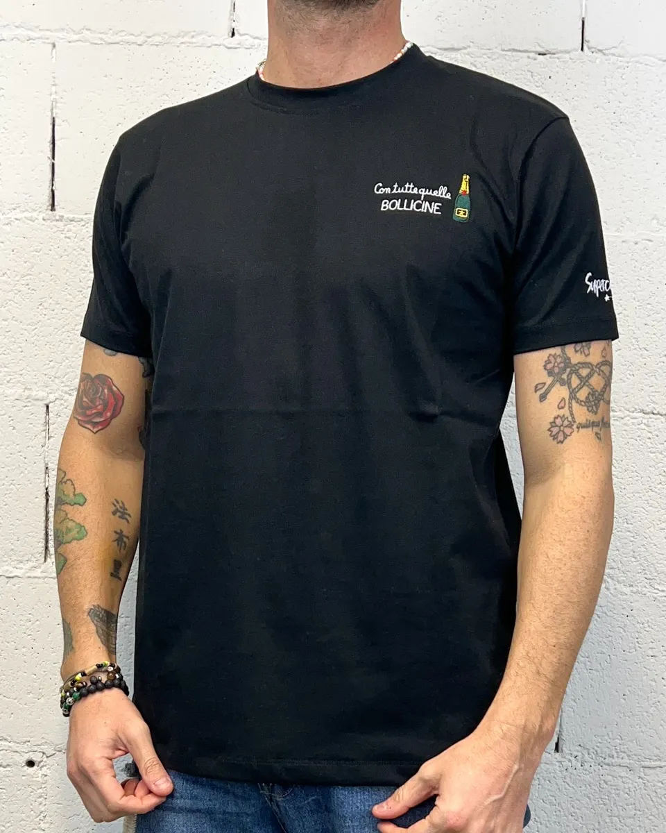ONLYONE SUPERCULTURE Bollicine t-shirt nera regolare