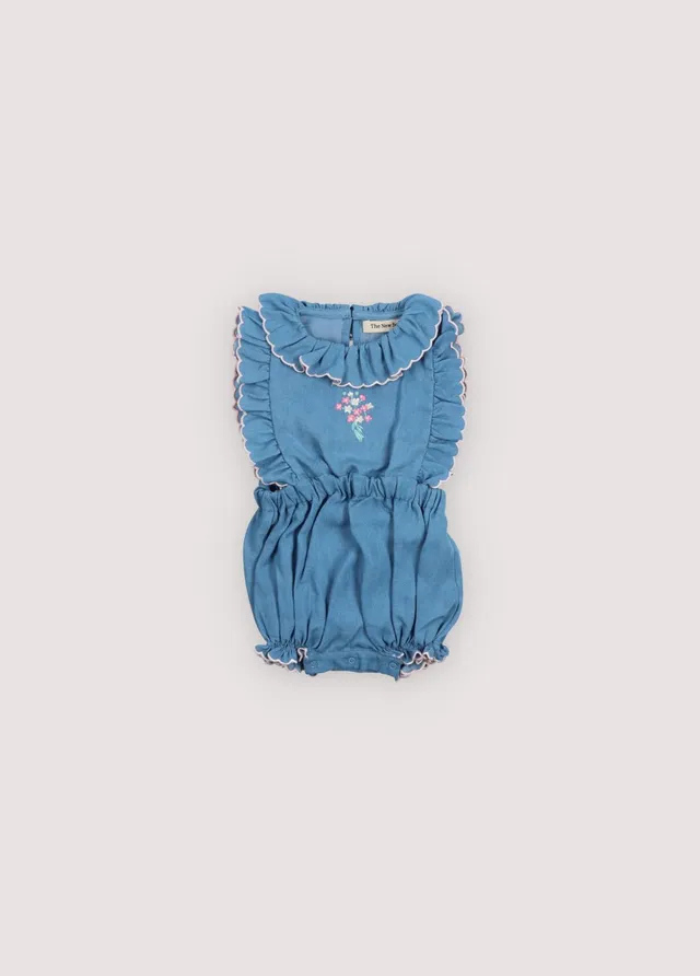 The New Society Menta pagliaccetto chambray azzurro