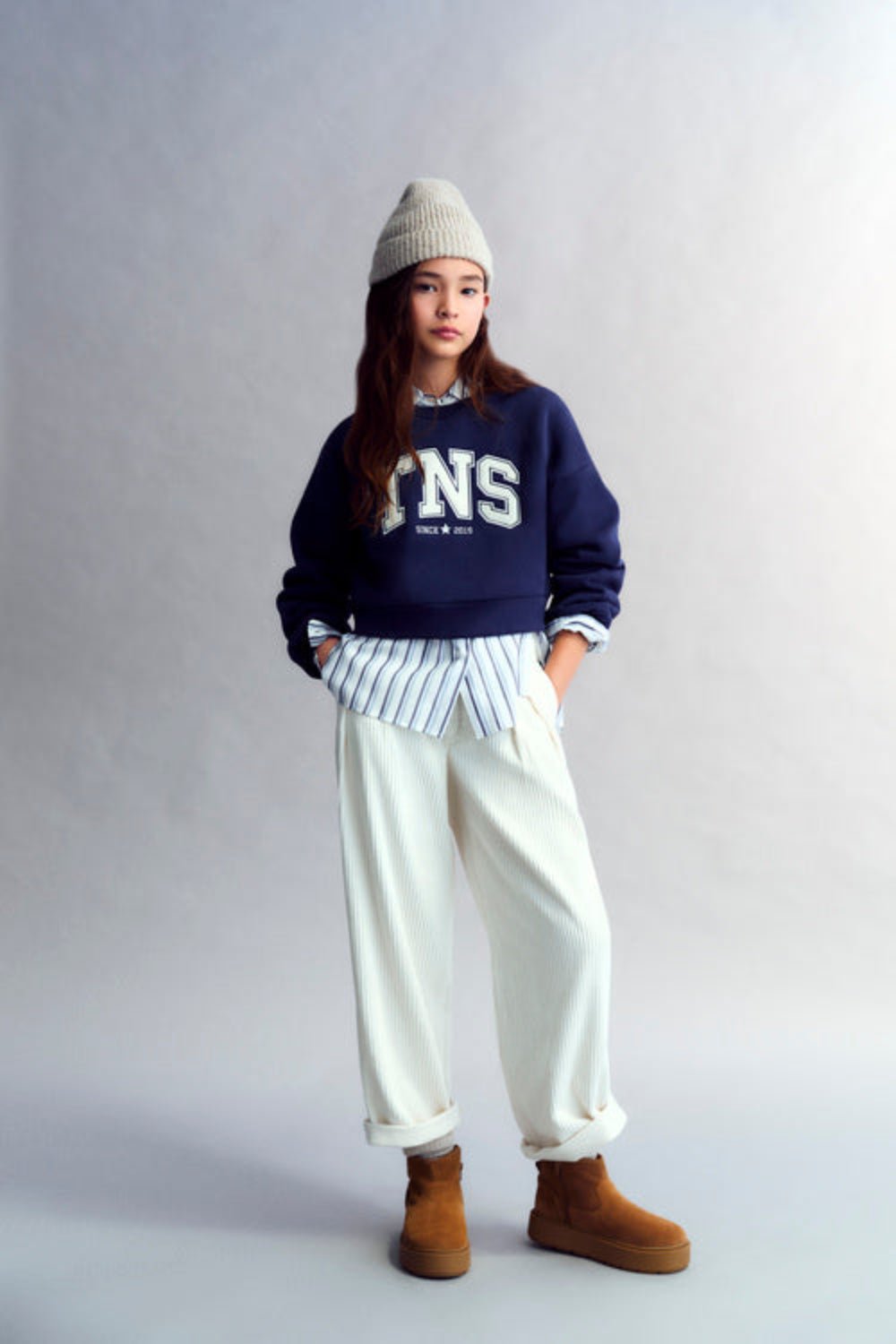 The New Society Nicol pantalone velluto bianco