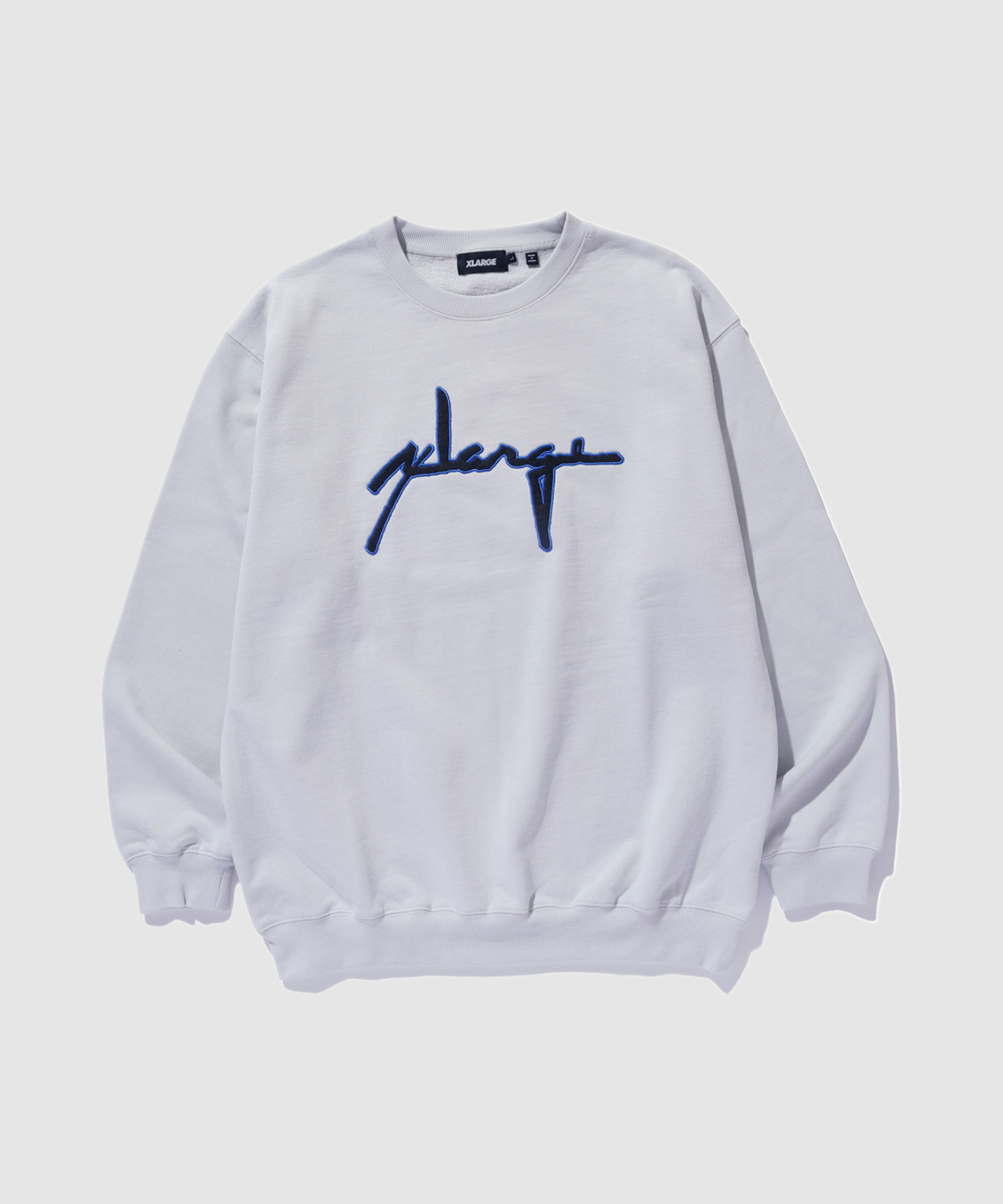 X-Large Distortion Logo felpa girocollo blu cotone