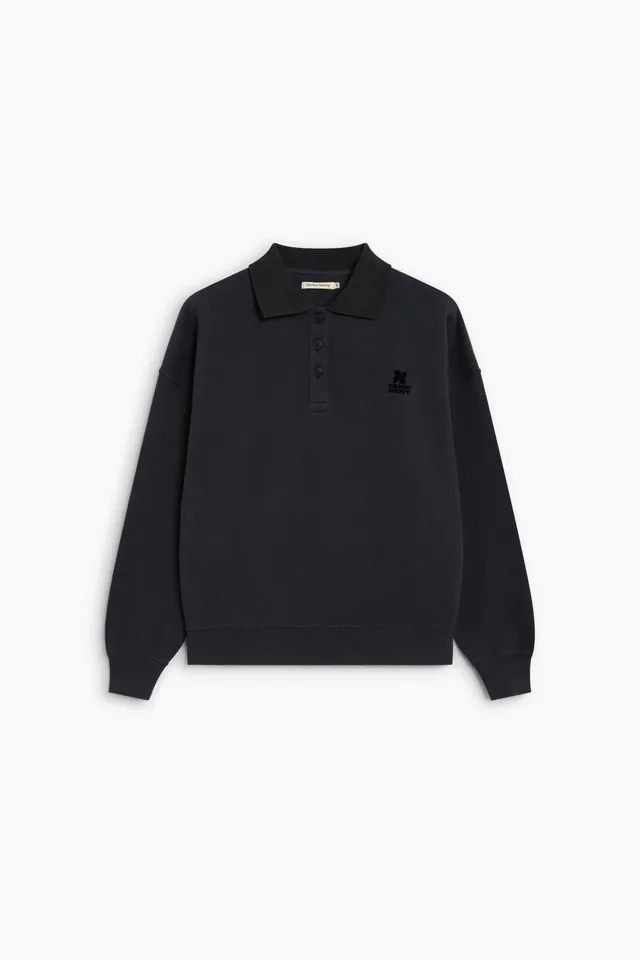 The New Society TNS Logo Moonless Night polo donna cotone nera