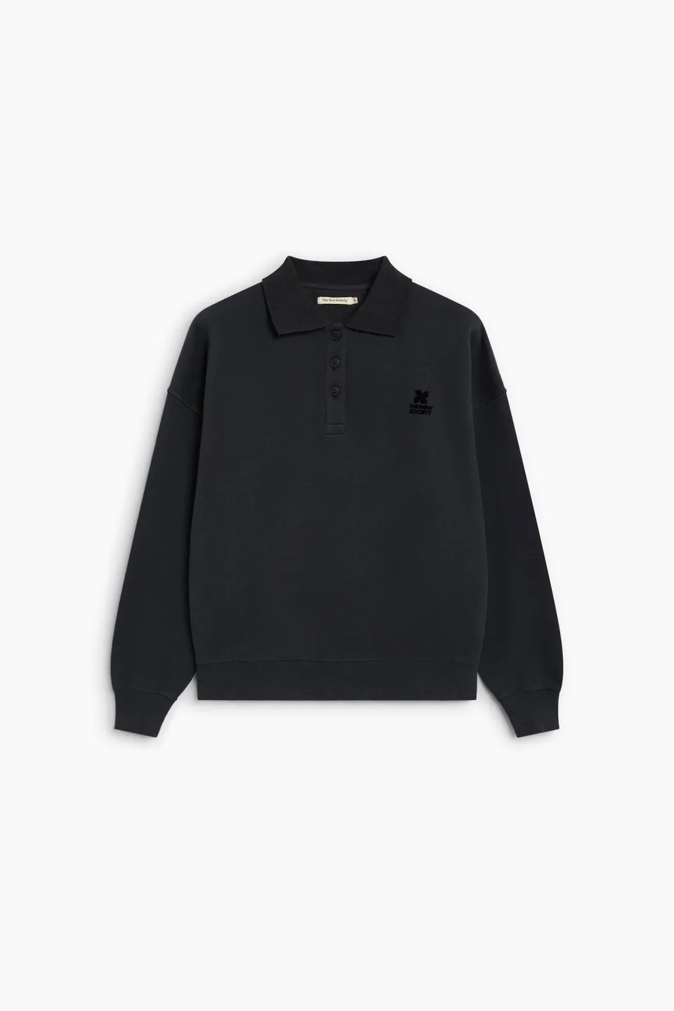The New Society TNS Logo Moonless Night polo donna cotone nera