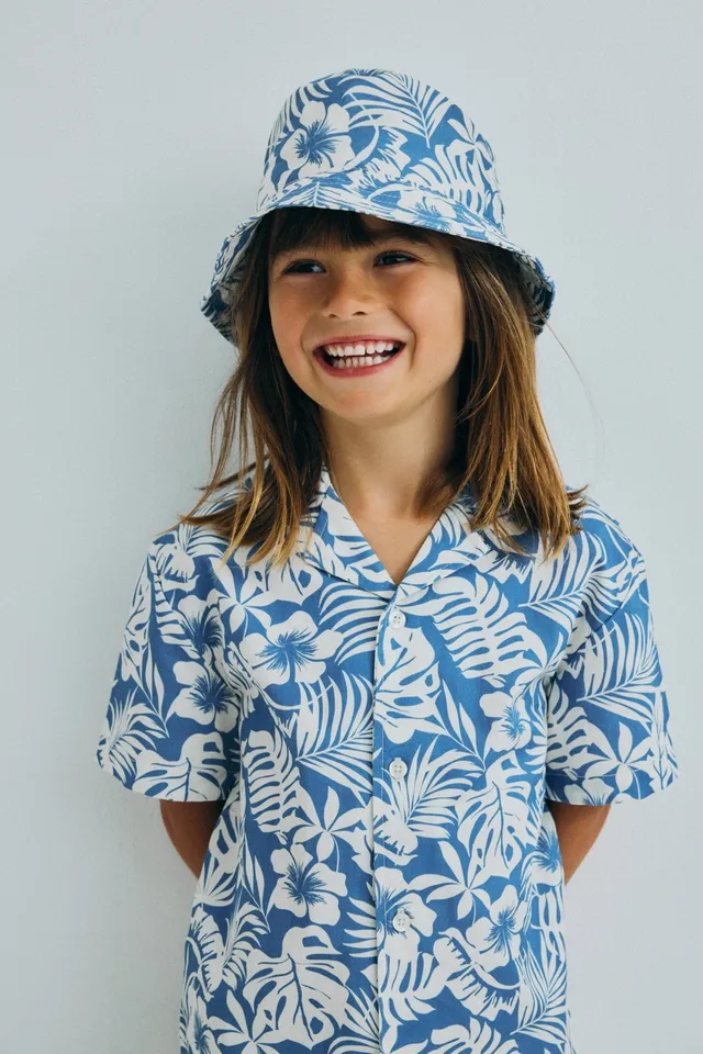 The New Society Garden camicia bambino cotone tropicale