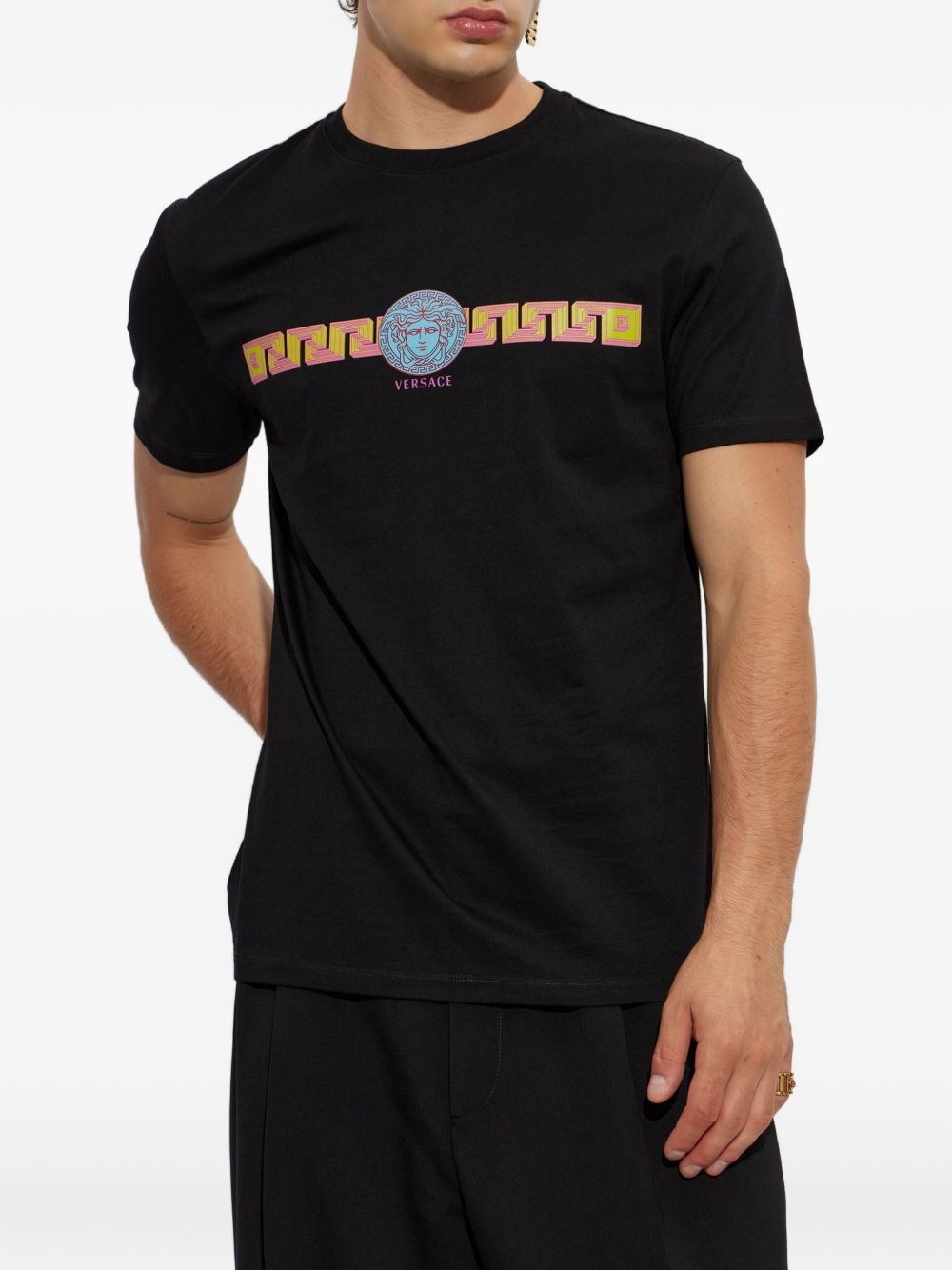 Versace 1026452 t-shirt nera uomo taglia vera