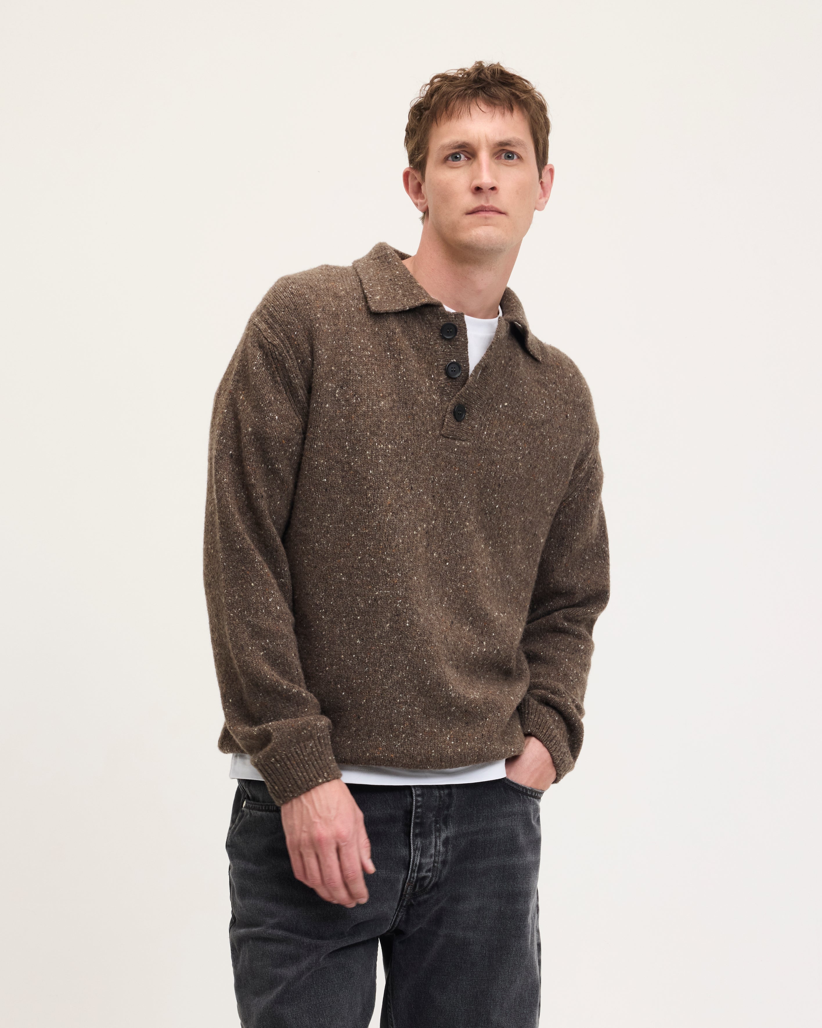 Goodpeople Kpolo maglia polo lana mocca