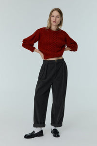 The New Society North pantaloni donna velluto Graphite Mist