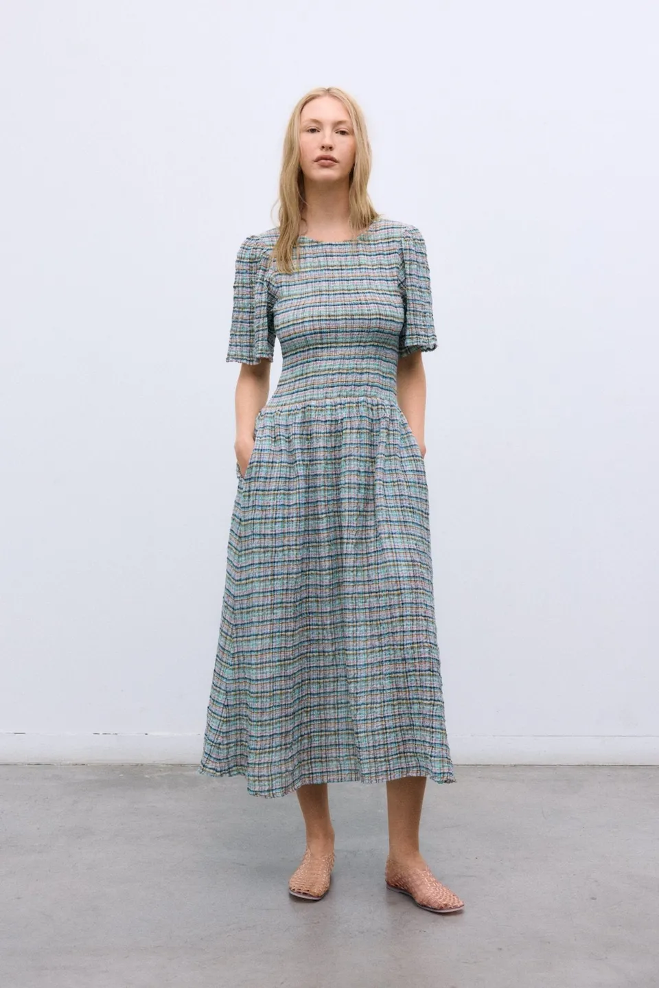 The New Society Zinnia abito donna quadri check