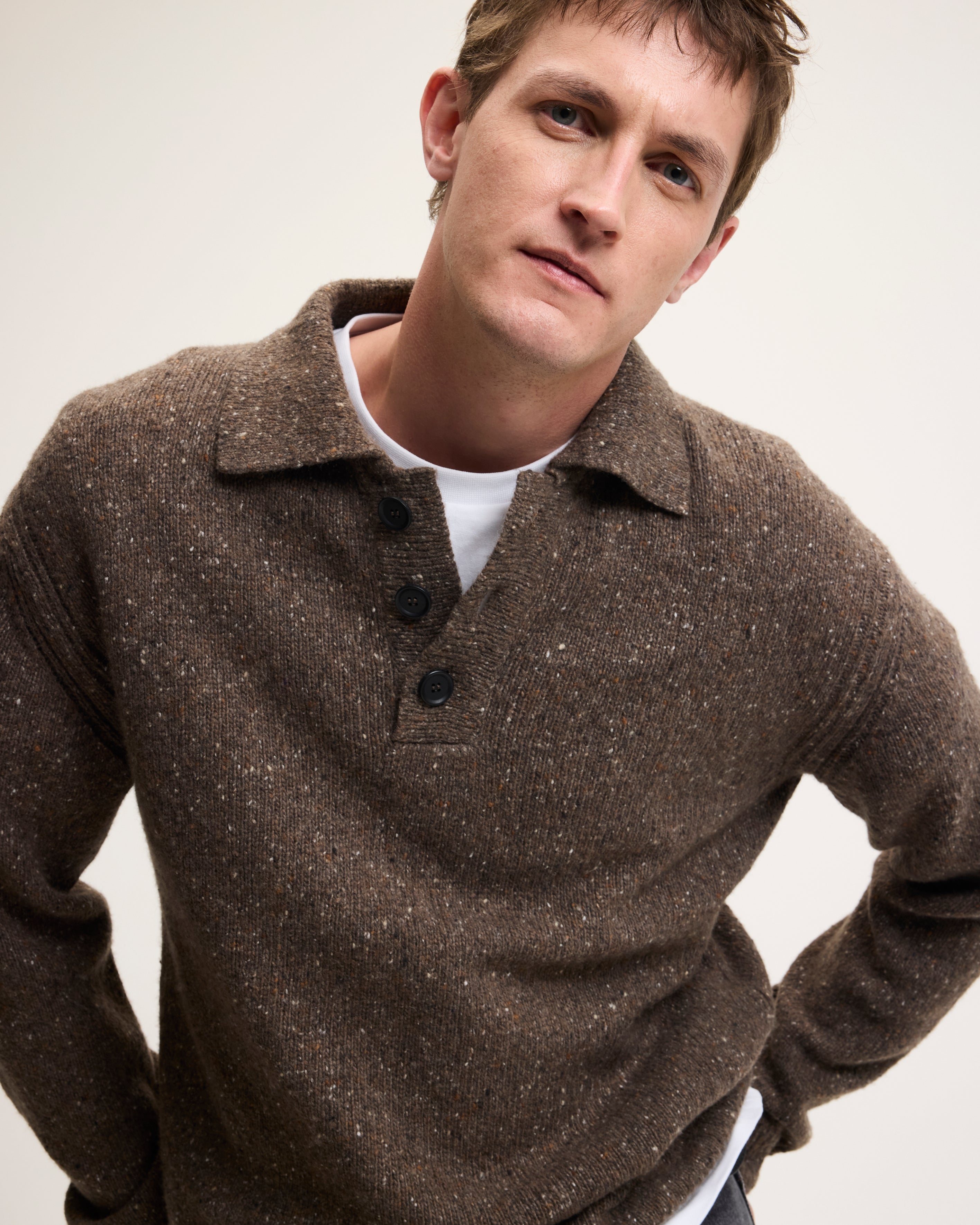 Goodpeople Kpolo maglia polo lana mocca