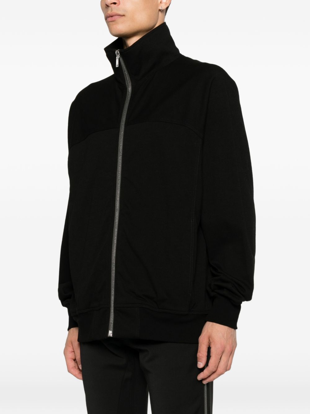 Rick Owens RU02F4278 Felpa Nera in Cotone