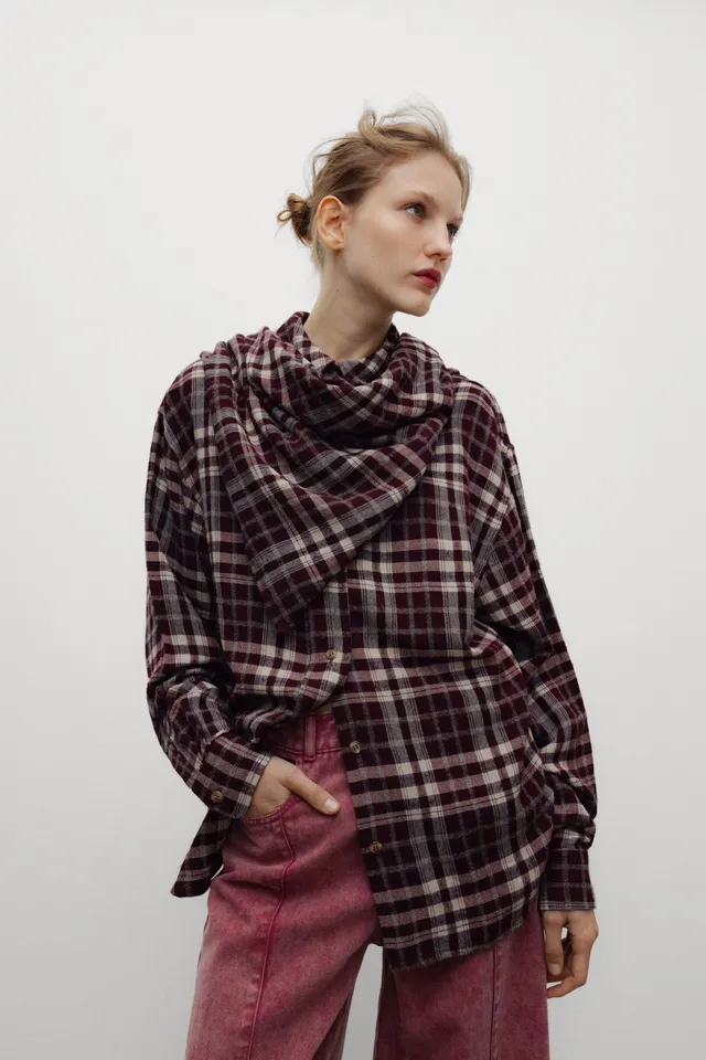 The New Society Ember Shirt camicia donna a quadri lana