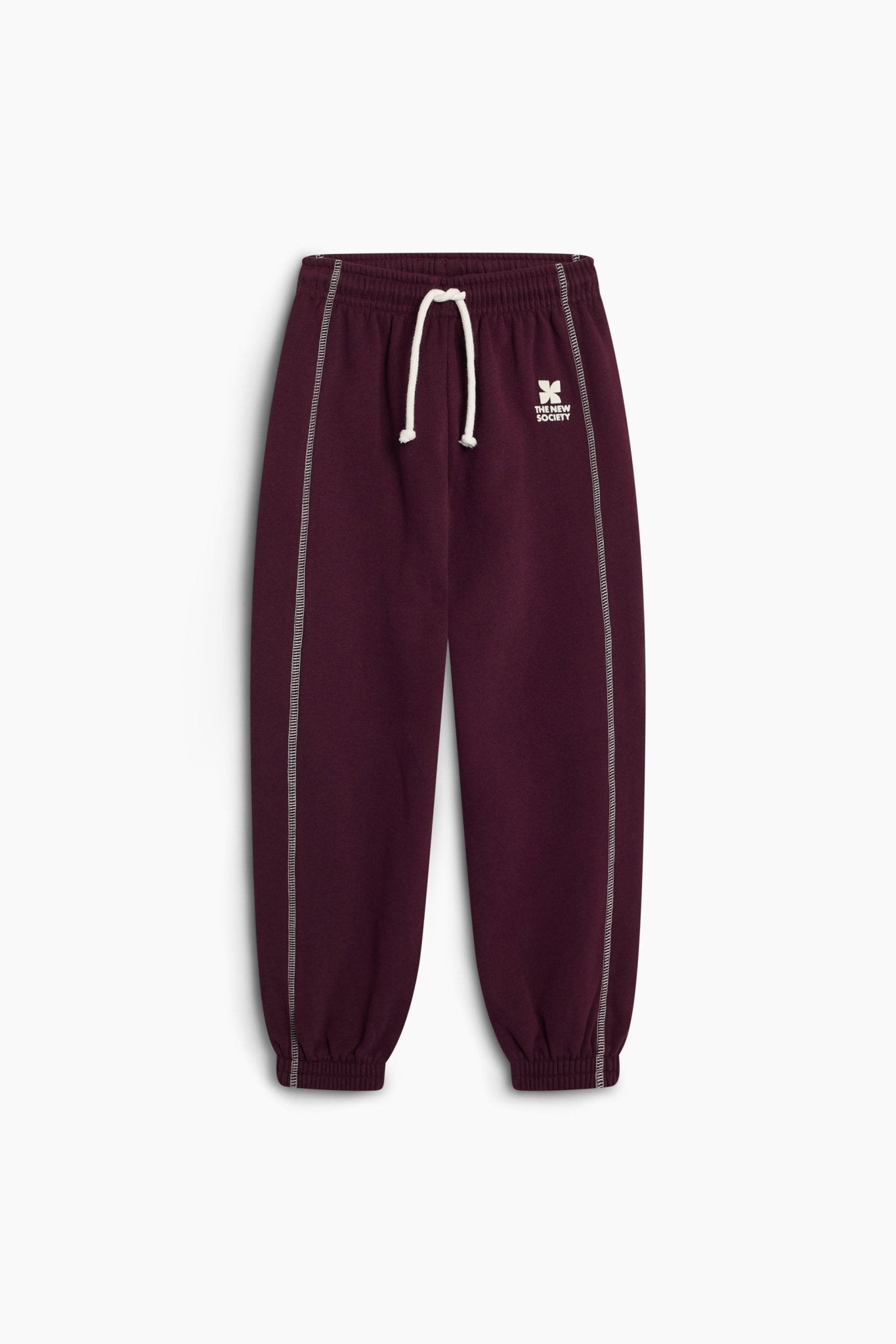 The New Society TNS Logo Jogging pantalone bordeaux cotone