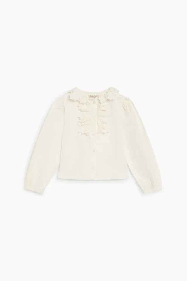 The New Society Soleil blusa bambina cotone bianco Whisper