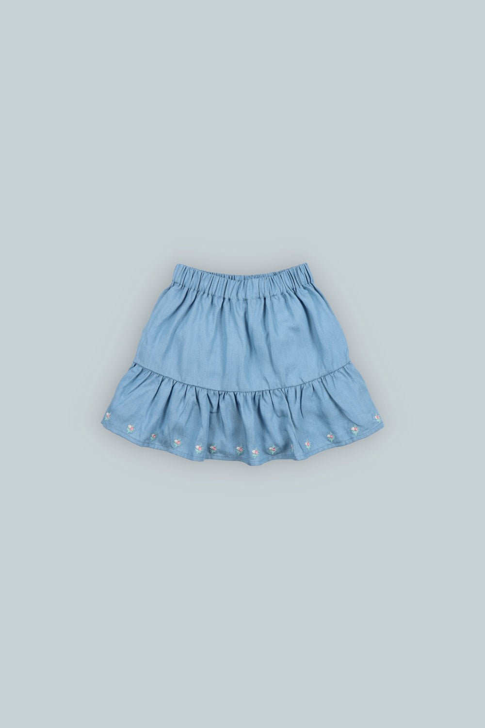 The New Society Menta Gonna Bambina Azzurro Cotone