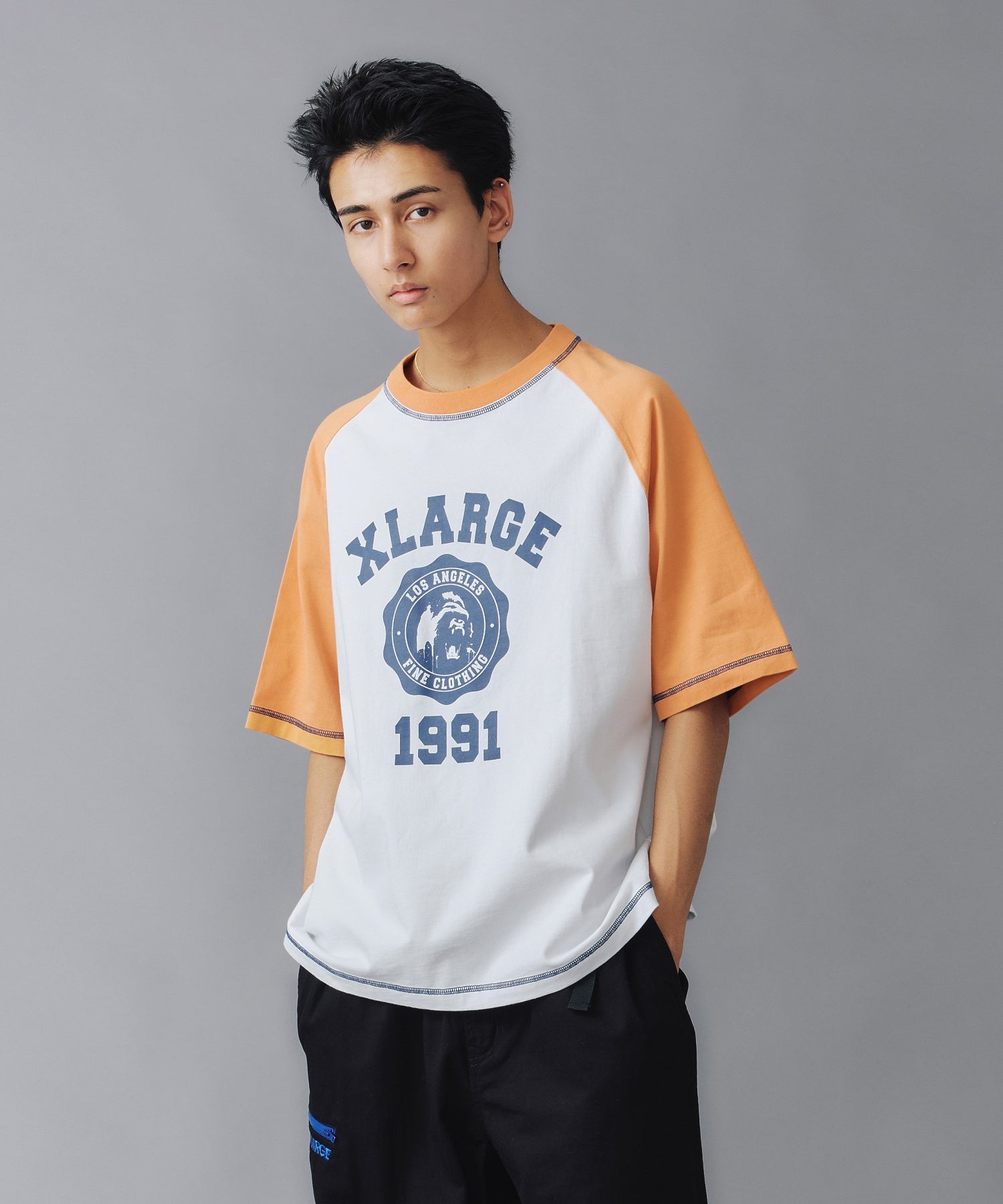X-Large Color Scheme Stitch Raglan t-shirt cotone
