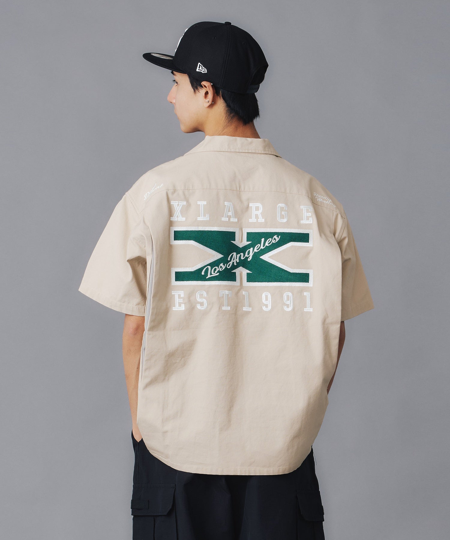 X-Large X Logo camicia nera manica corta