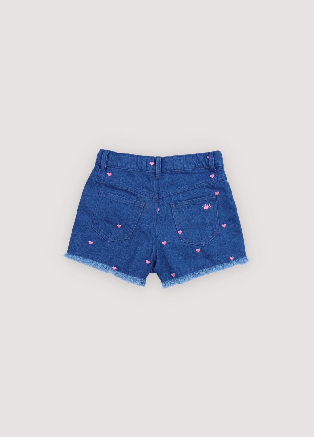 THE NEW SOCIETY Lys Short pantaloncini bimba denim chiaro cuori