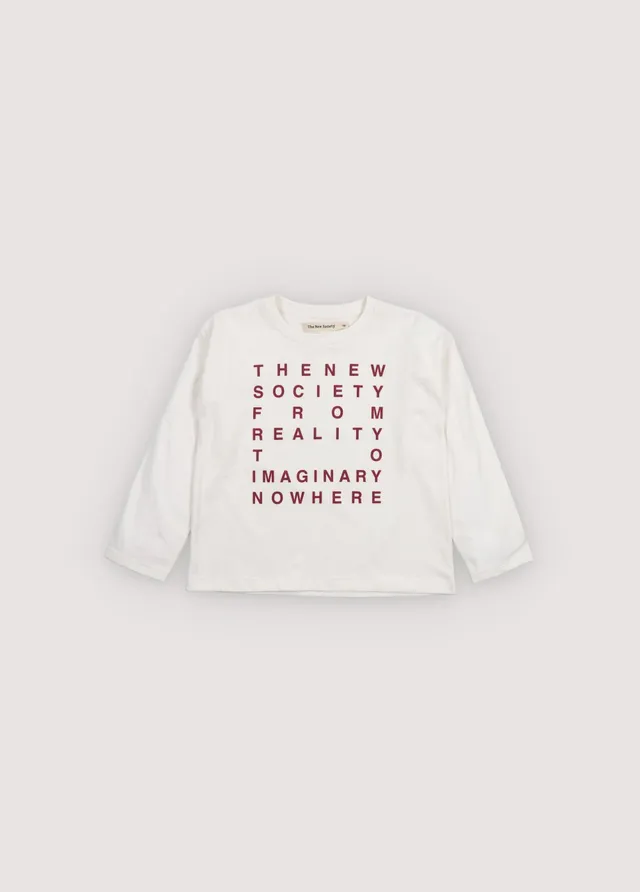 The New Society Oscar t-shirt bimbo bianca manica lunga