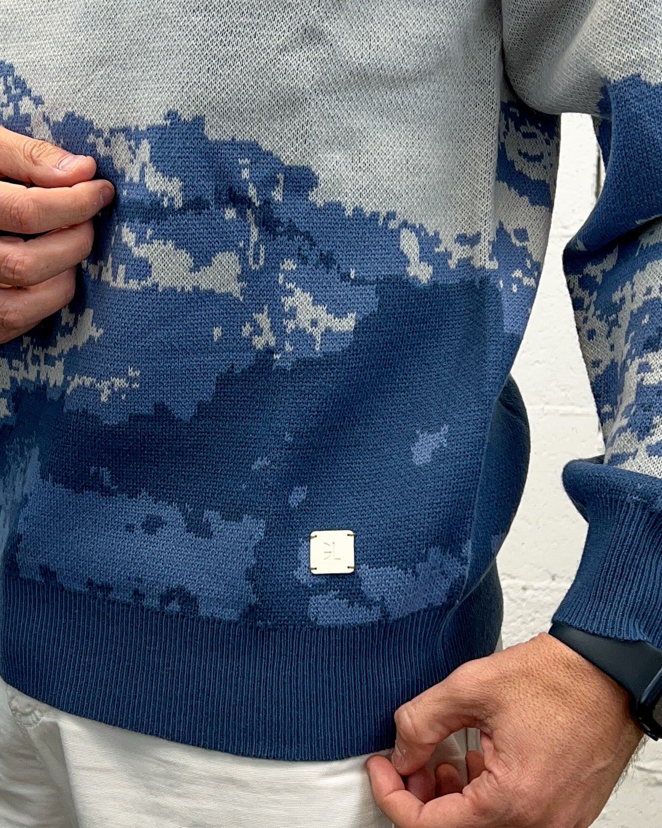 Gianni Lupo Fantasy maglione azzurro regolare