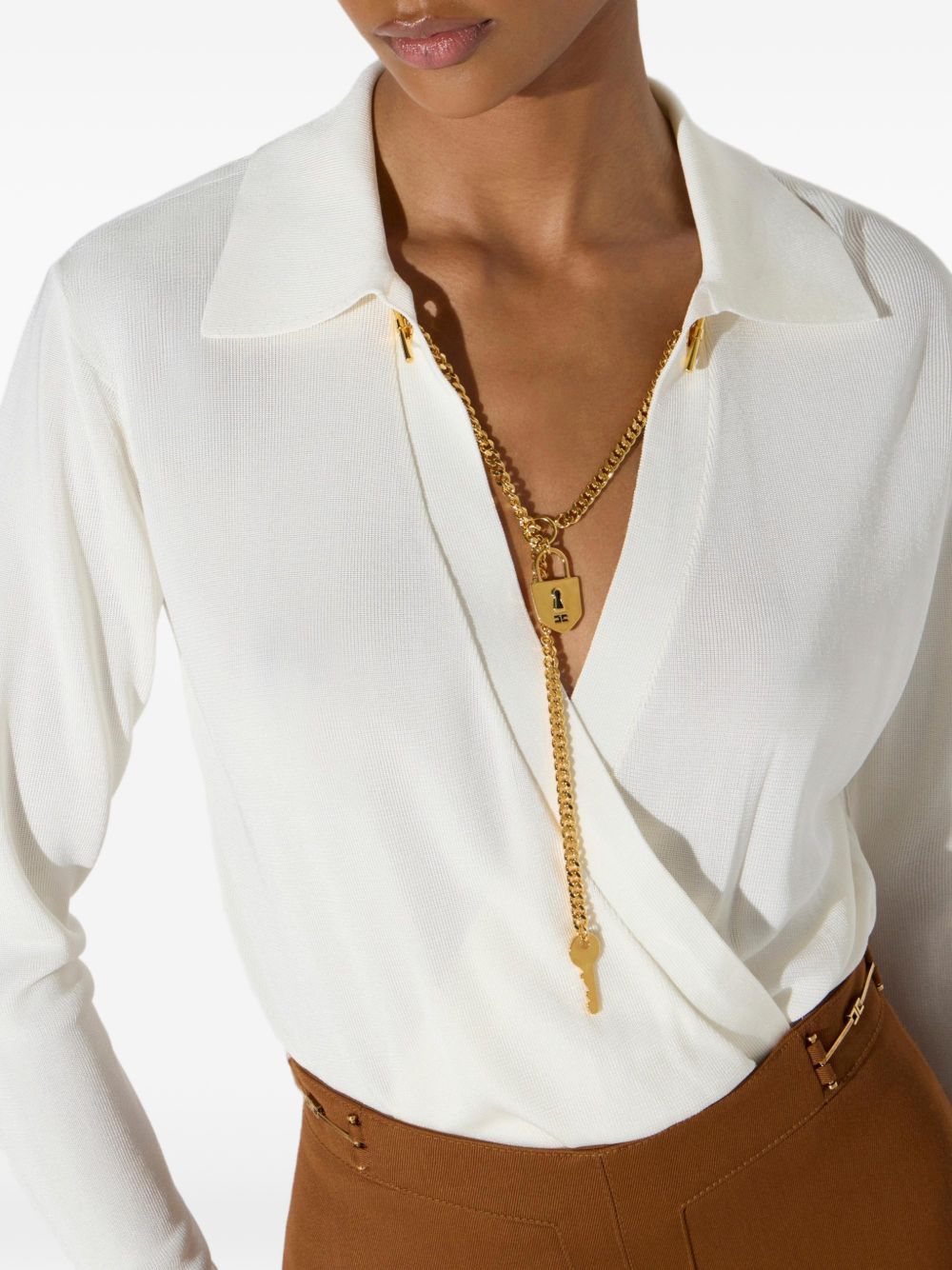 Elisabetta Franchi BK03S66E2 top donna burro