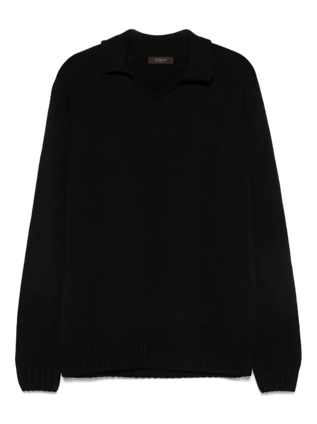 Zanone 810302 maglia polo uomo nera in lana