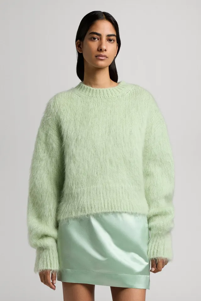 Sa Su Phi Maglione Cropped Collo Tondo mohair verde menta