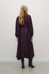THE NEW SOCIETY Halo Woman Dress abito midi bordeaux viscosa