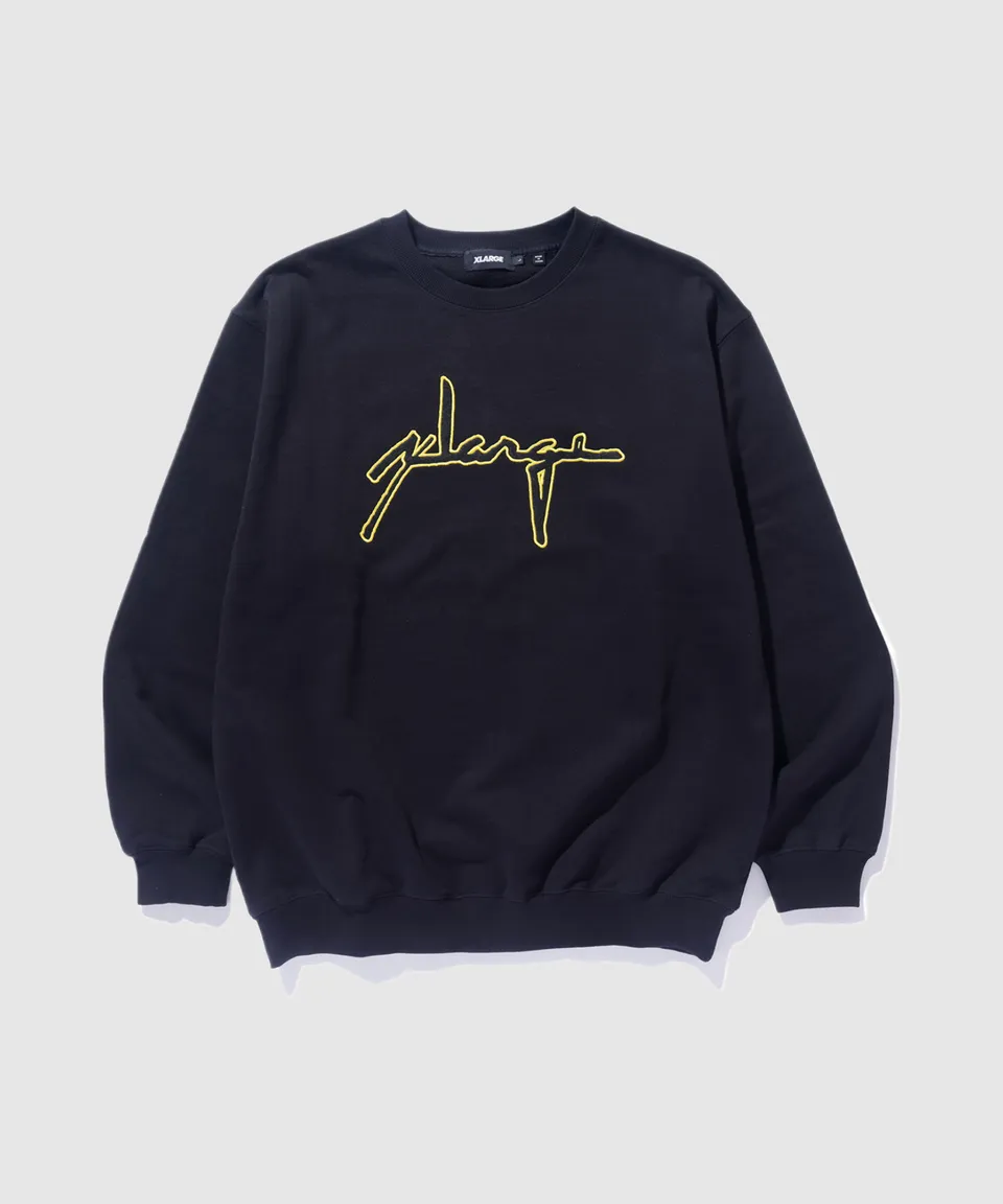 X-Large Distortion Logo felpa girocollo blu cotone
