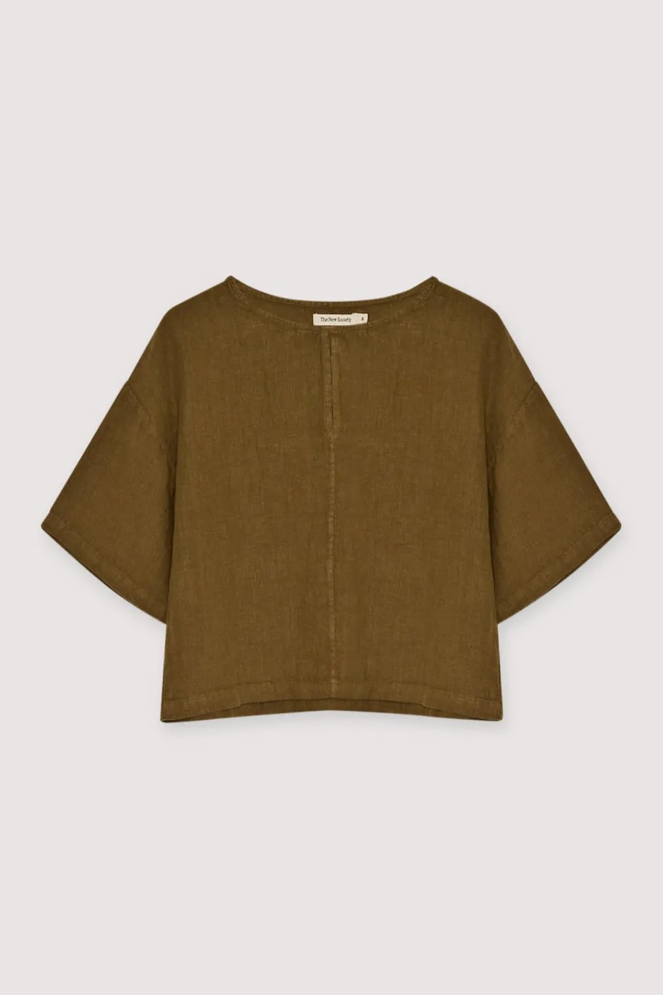 The New Society Melissa camicia donna verde oliva lino