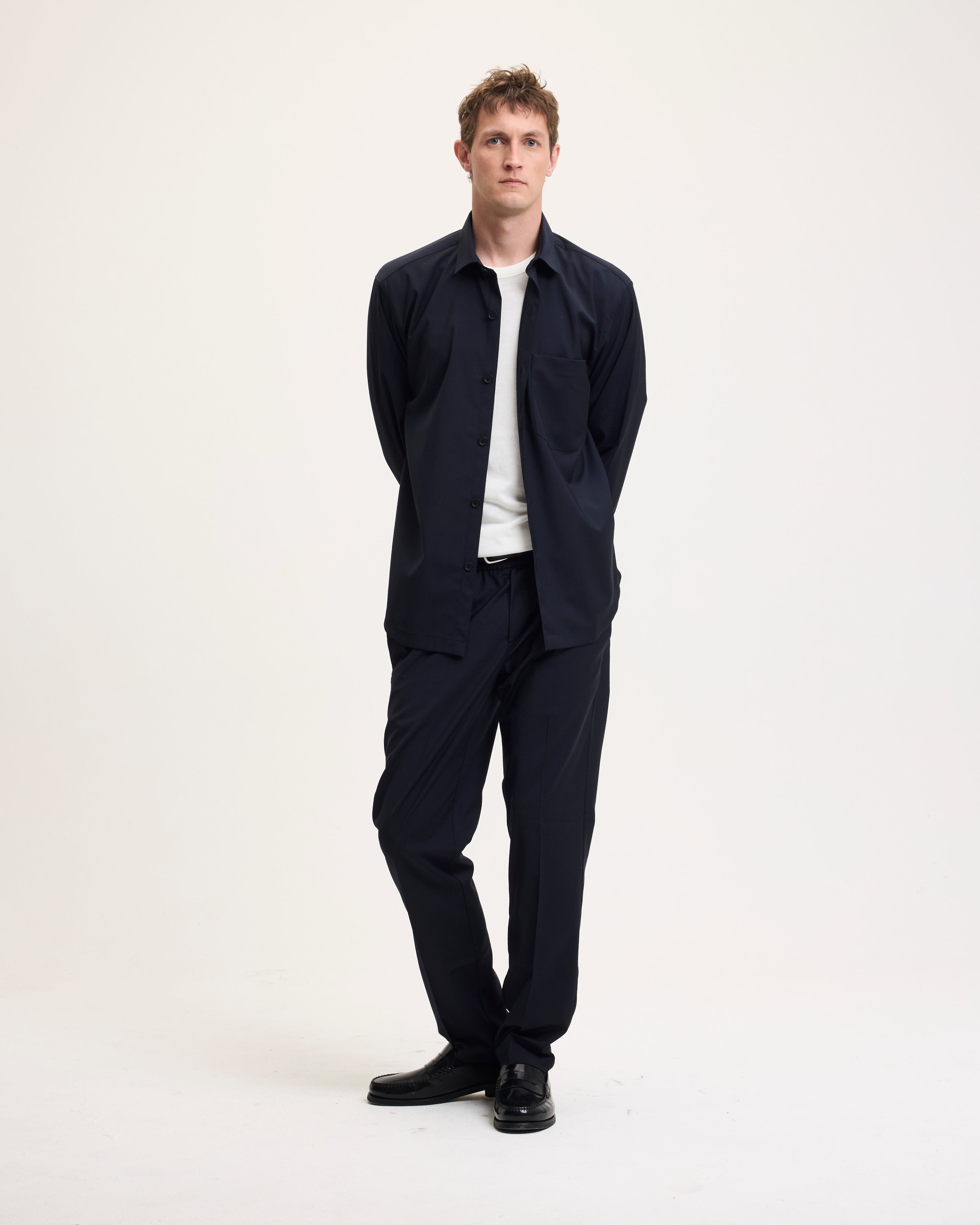 Goodpeople Simon camicia lana blu navy