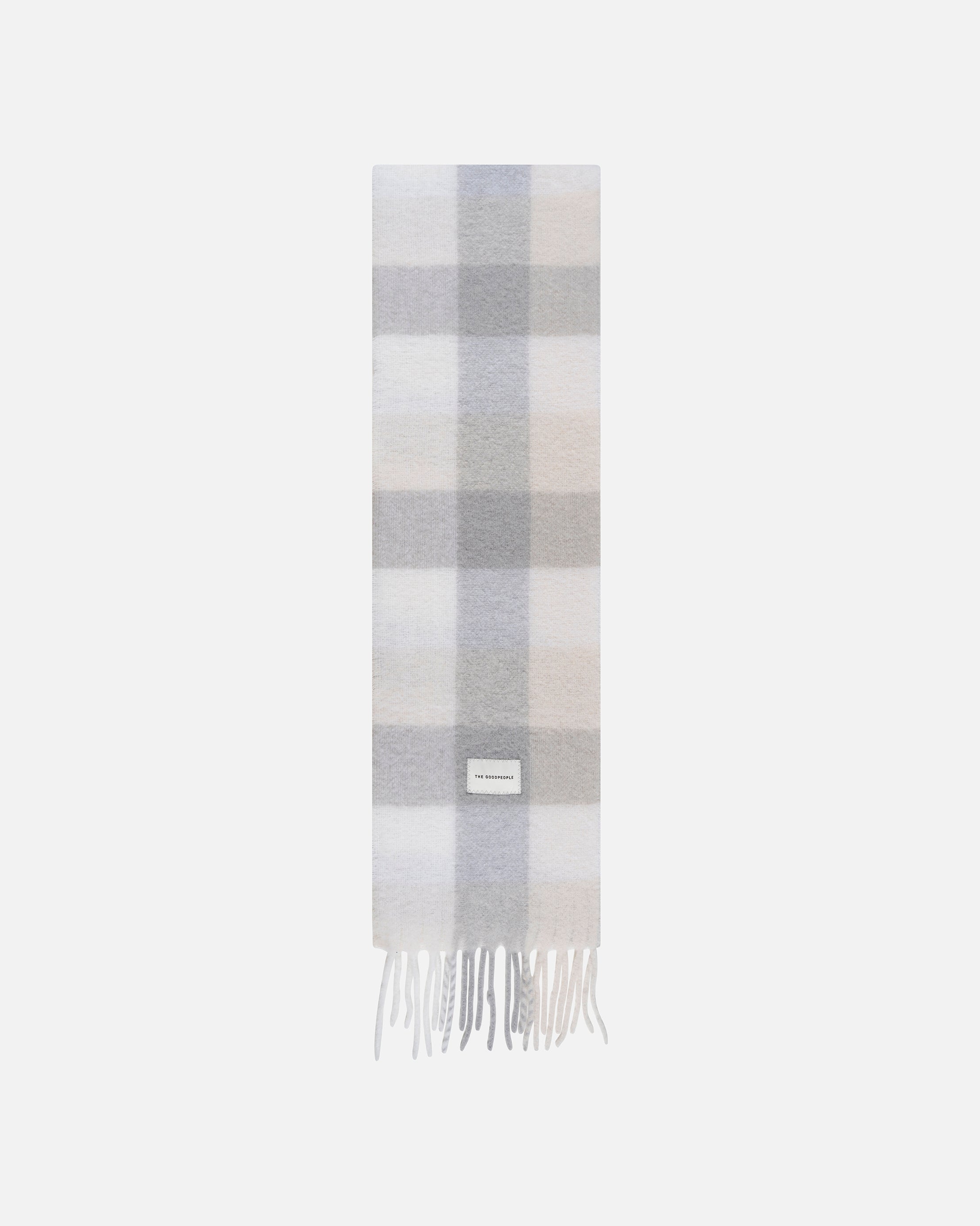 GOODPEOPLE Scarf Sciarpa Lana Beige Grigio Melange