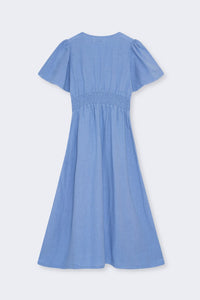 The New Society Melissa abito donna blu lino con tasche