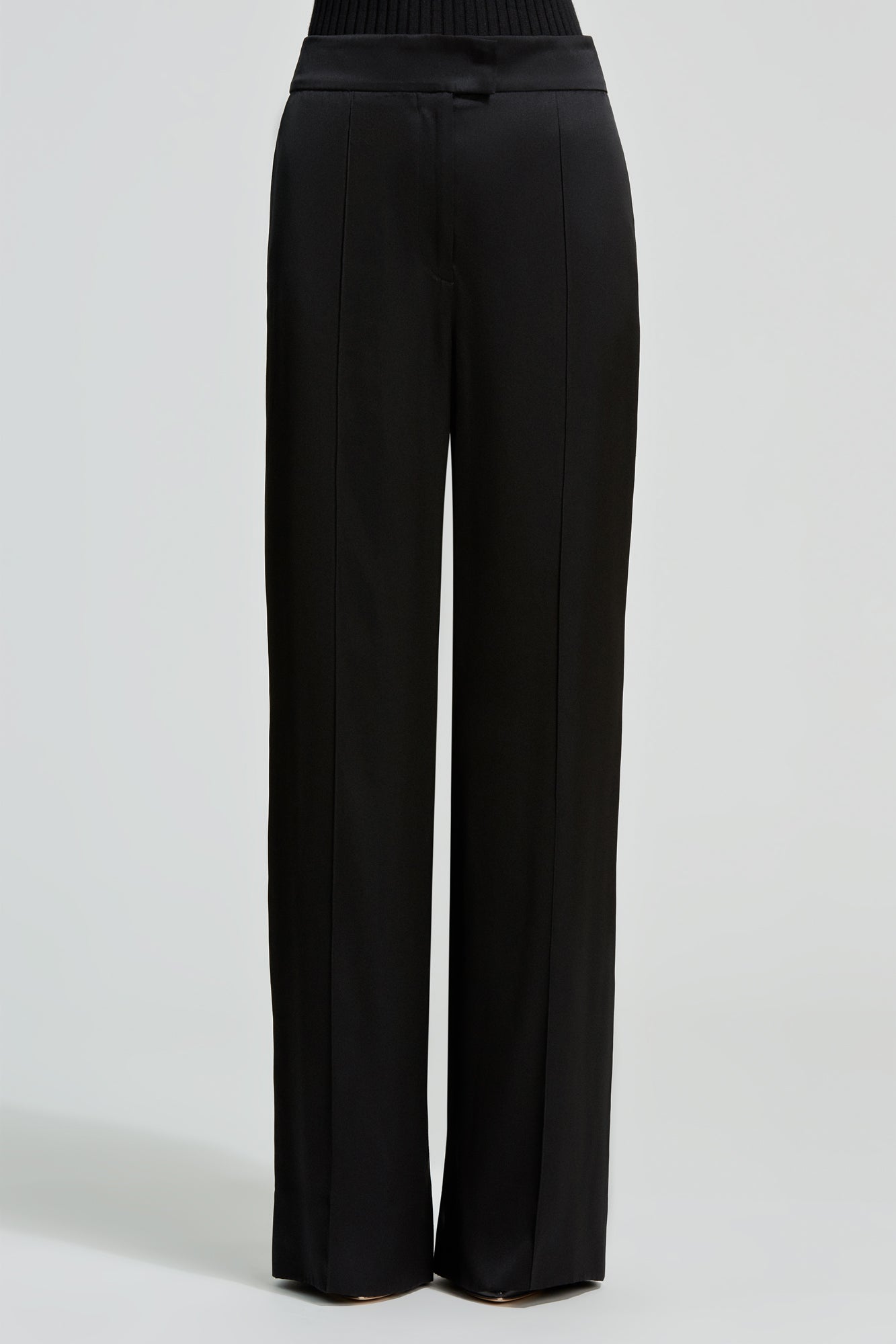 Sa Su Phi pantaloni dritti raso nero
