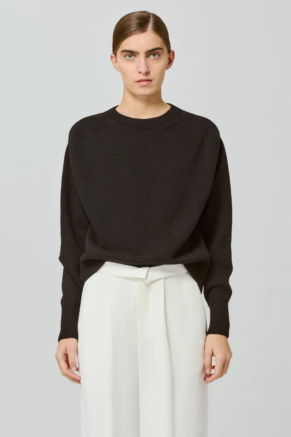 Sa Su Phi Medea maglione cashmere nero girocollo