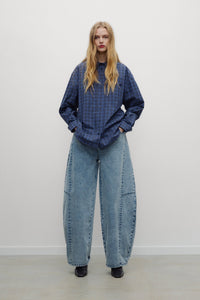 The New Society TNS Denim Curved Trouser jeans donna curvi blu