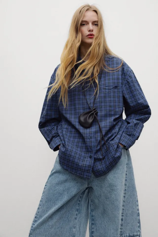 The New Society Calder camicia donna quadri cotone