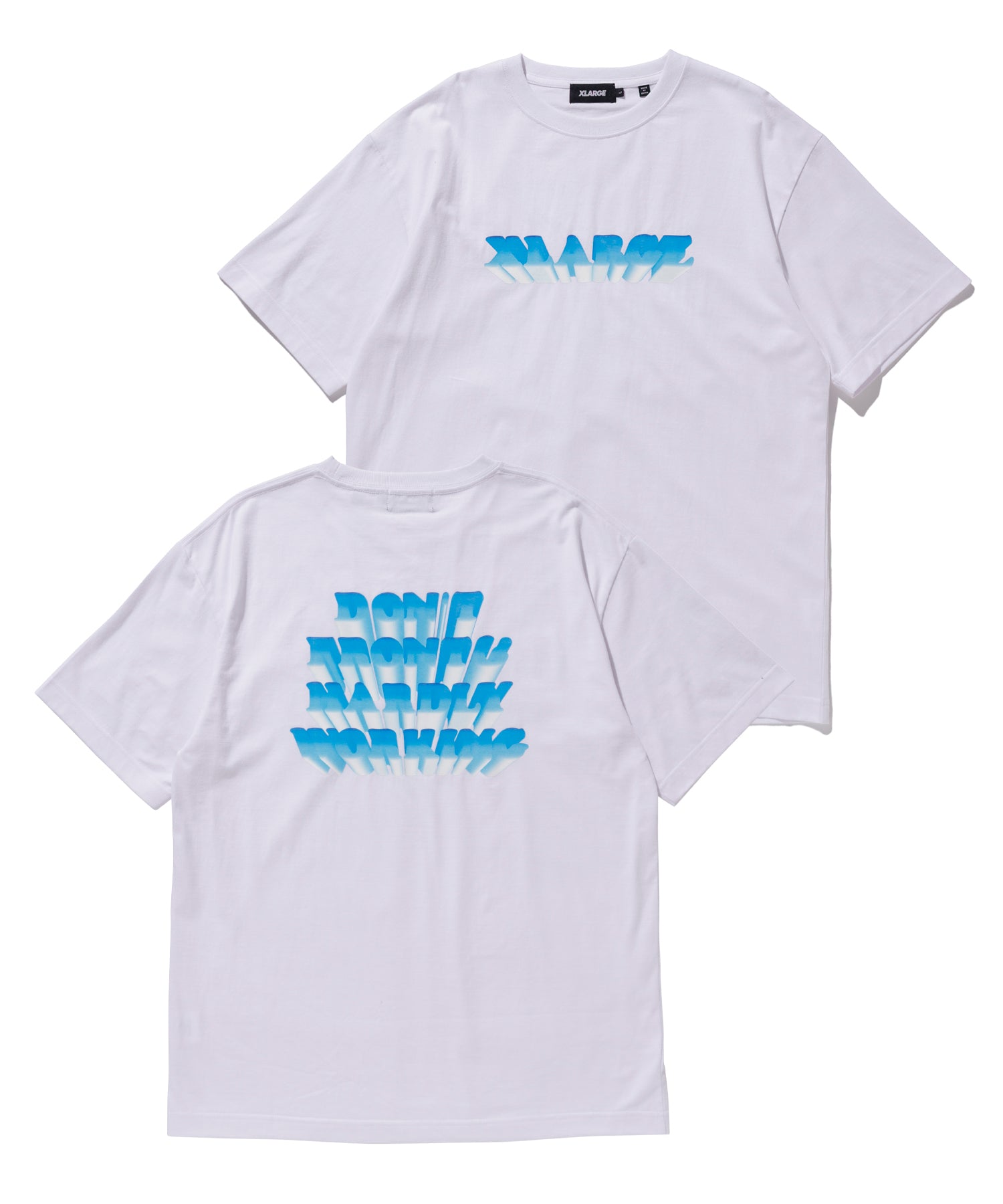 X-Large Gradation 3D Logo maglietta bianca cotone