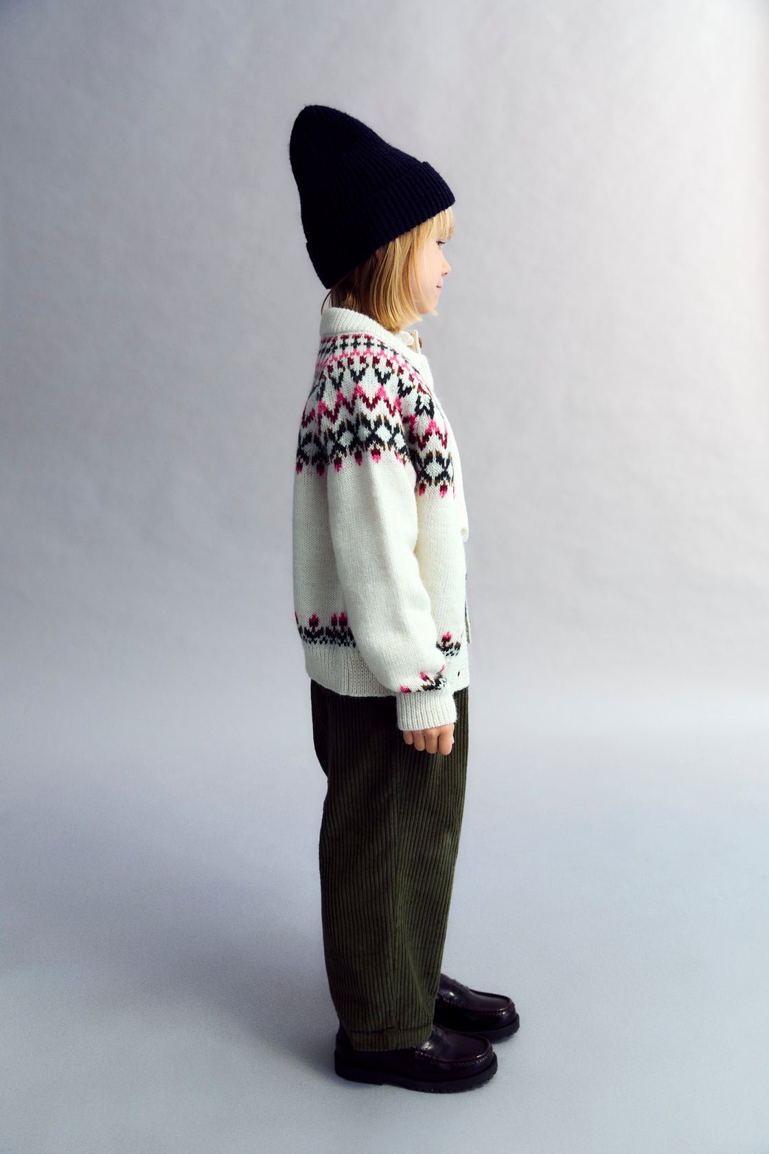 The New Society Wendy Cardigan Bambina Moonlight White Alpaca