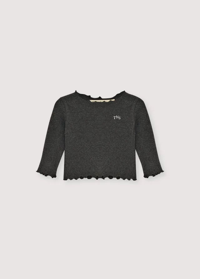 The New Society Rib Baby Tee maglietta grigia 6 mesi cotone